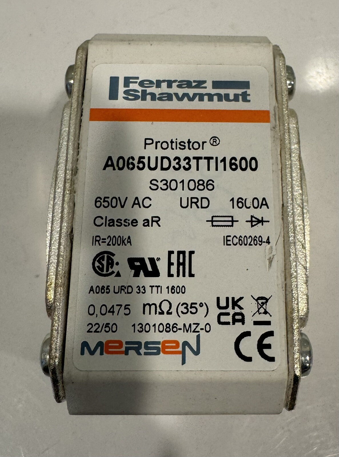 Mersen A065UD33TTI1600 Fuse Link Protostor 650V Genuine NEW! FREE SHIPPING!