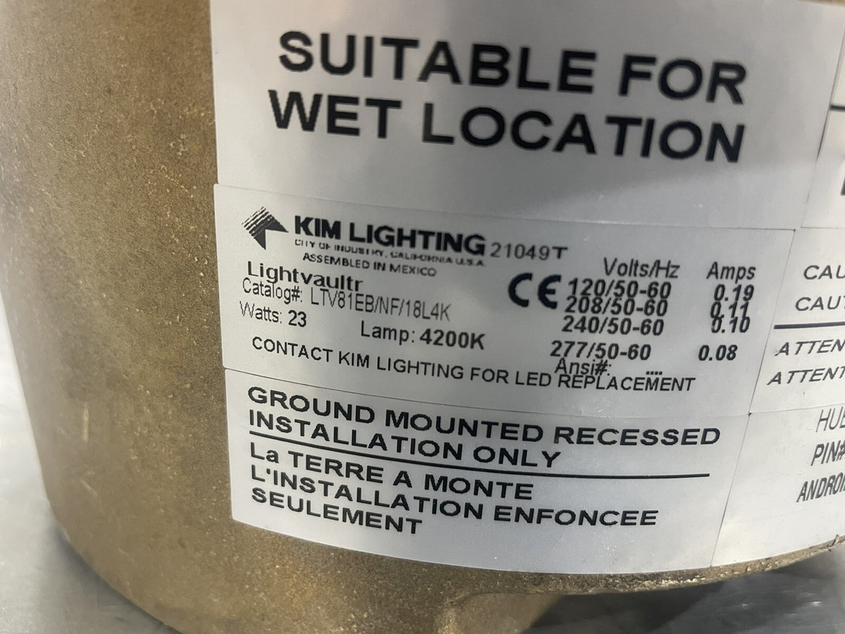 Kim Lighting LTV81EB/NF/18L4K Bronze LED In Ground Light 4200K 23W NEW!