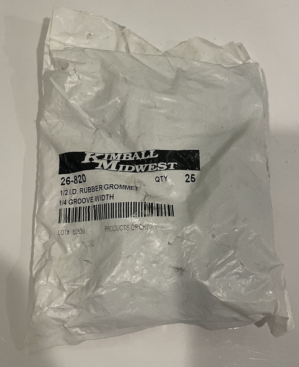 Kimball Midwest 26-820 Rubber Grommet 1/2” ID 1/4” Groove Width 25PACK NEW!