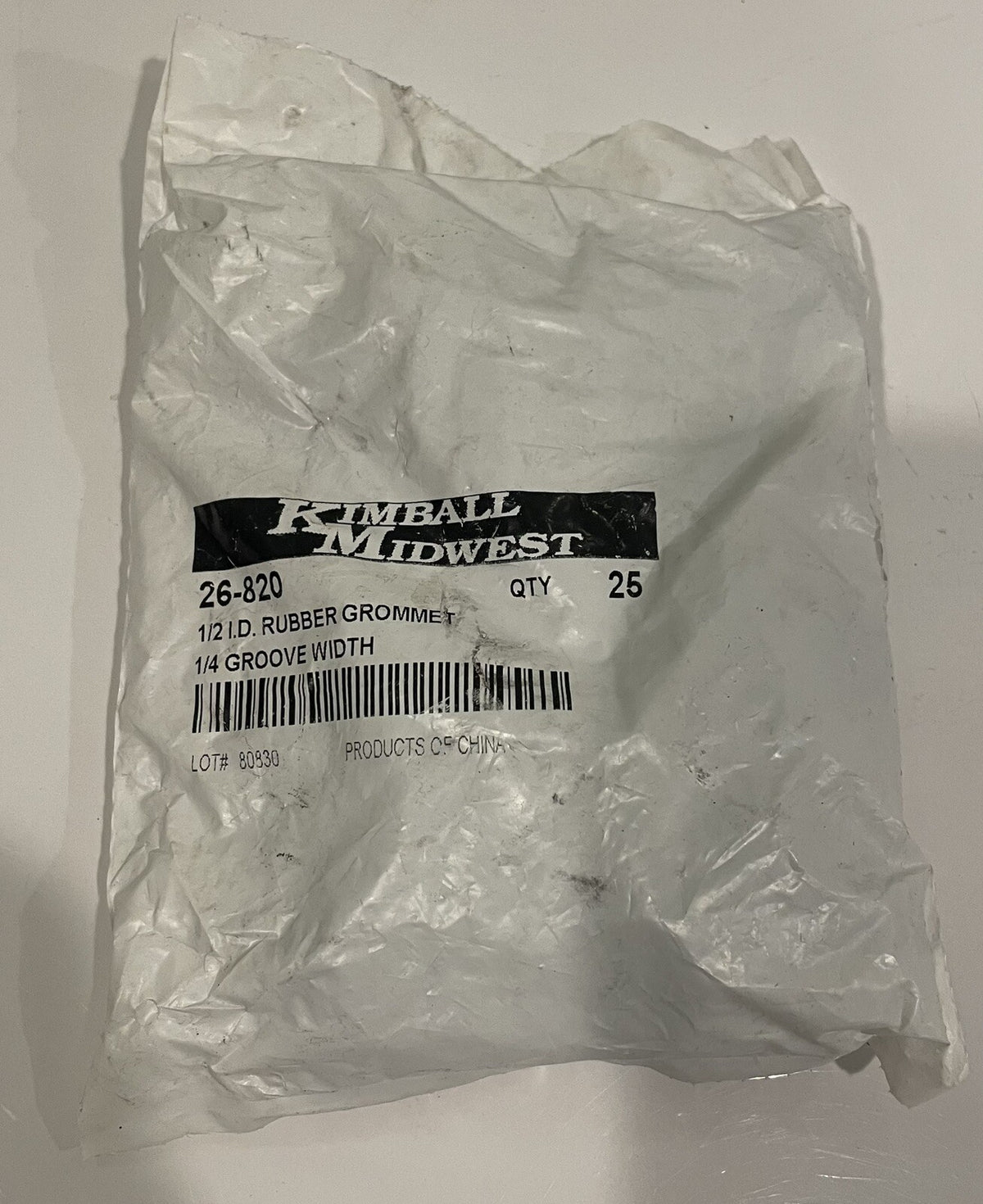 Kimball Midwest 26-820 Rubber Grommet 1/2” ID 1/4” Groove Width 25PACK NEW!