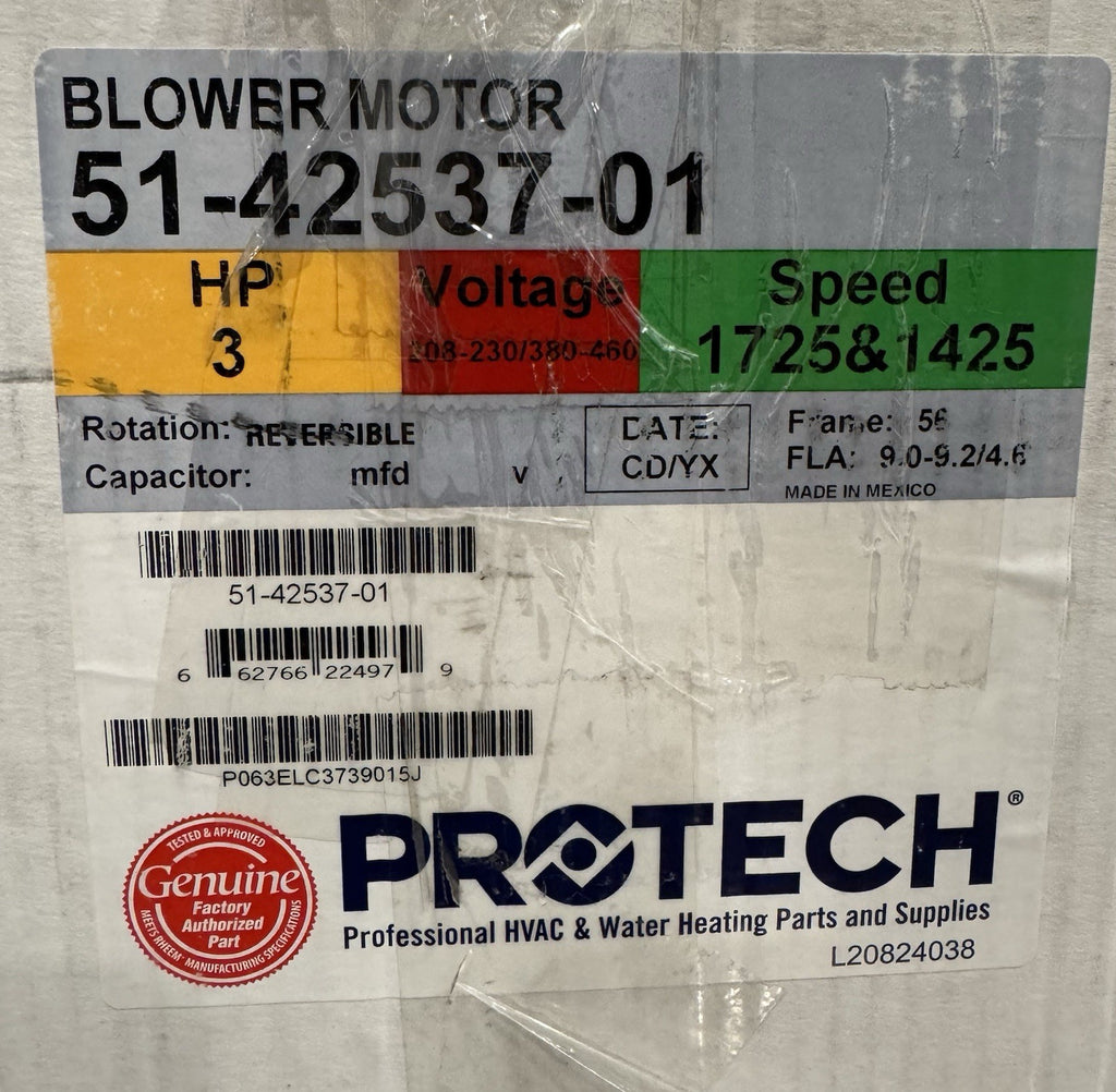 Protech 51-42537-01 Motor OEM Rheem 3HP 1725&1425 RPM M23MT NEW IN BOX!