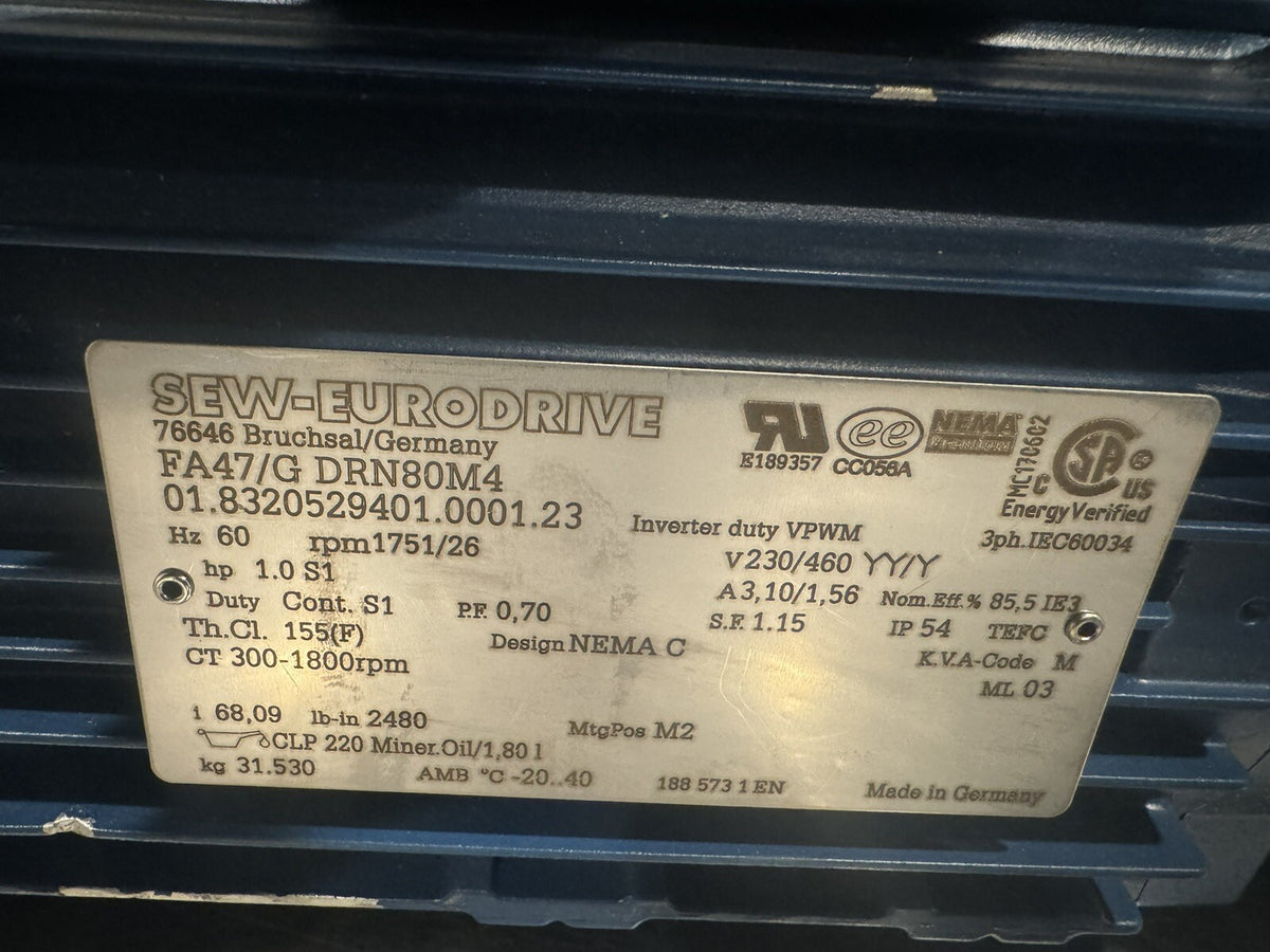 Sew-Eurodrive FA47/G DRN80M4 Gear Motor Gearbox NEW! FREE SHIPPING!