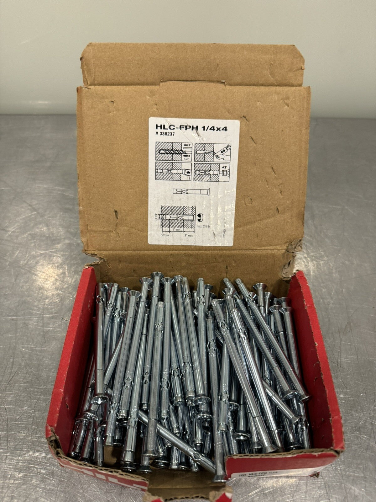 Hilti 336237 HLC Sleeve Anchor HLC-FPH 1/4x4 100 PACK NEW IN BOX! FREE SHIPPING!