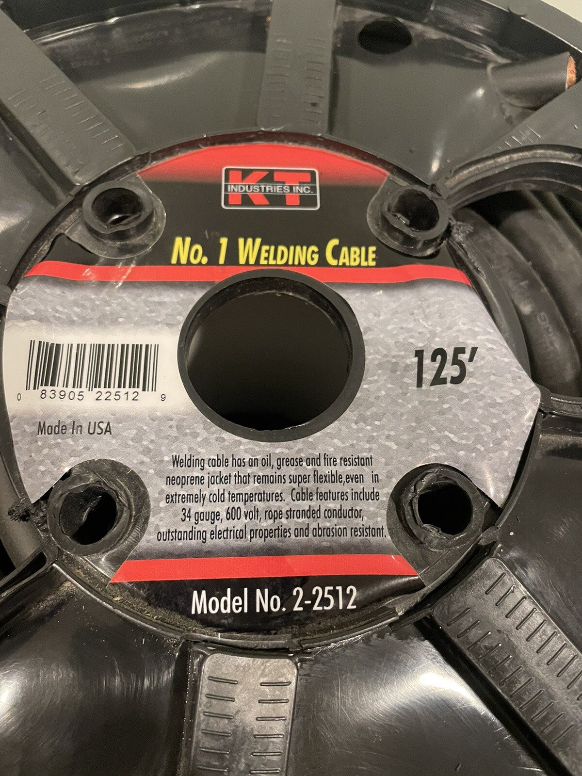 KT Industries 2-2512 Welding Cable 600V 34 Gauge 125’ NEW! FREE SHIPPING!
