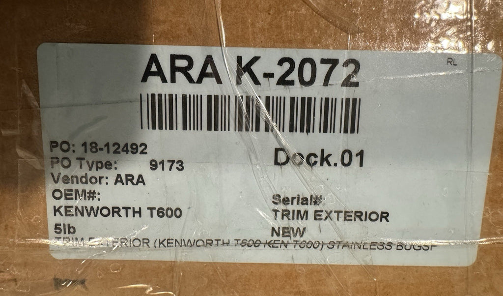 ARA K-2072 Trim Panel Exterior Chrome Kenworth NEW IN BOX! FREE SHIPPING!