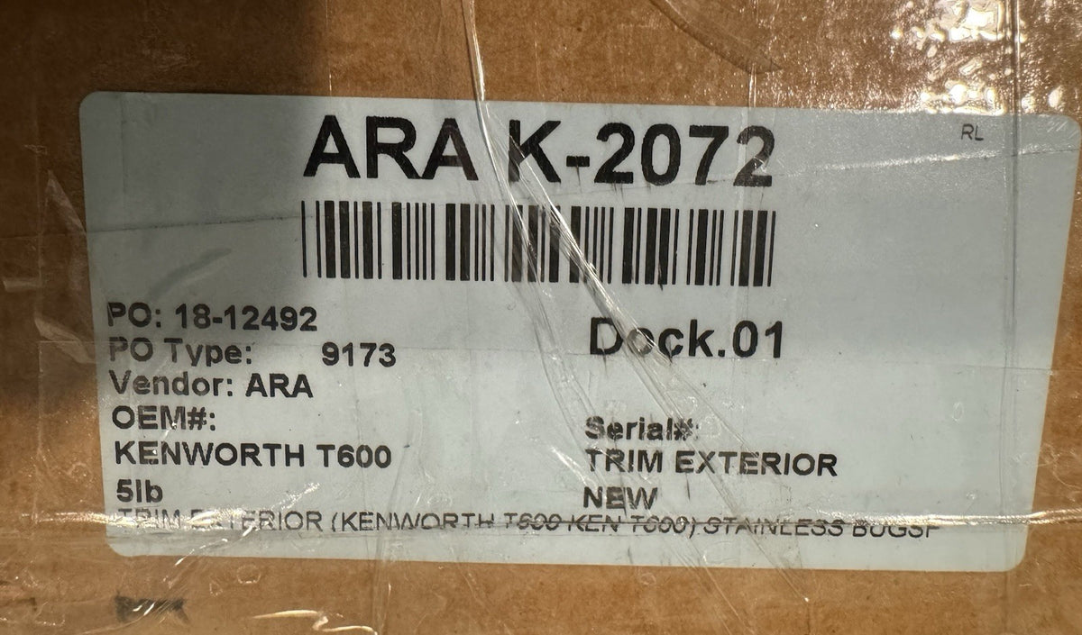 ARA K-2072 Trim Panel Exterior Chrome Kenworth NEW IN BOX! FREE SHIPPING!