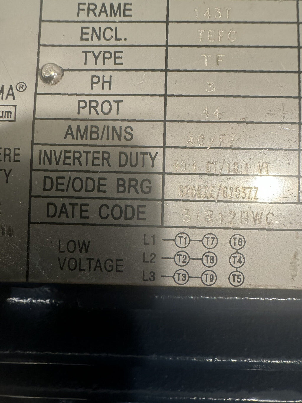 Century SD104 Motor 208-230/460V 1.5 HP 3488 RPM PE3AA21A01C NEW! FREE SHIPPING!