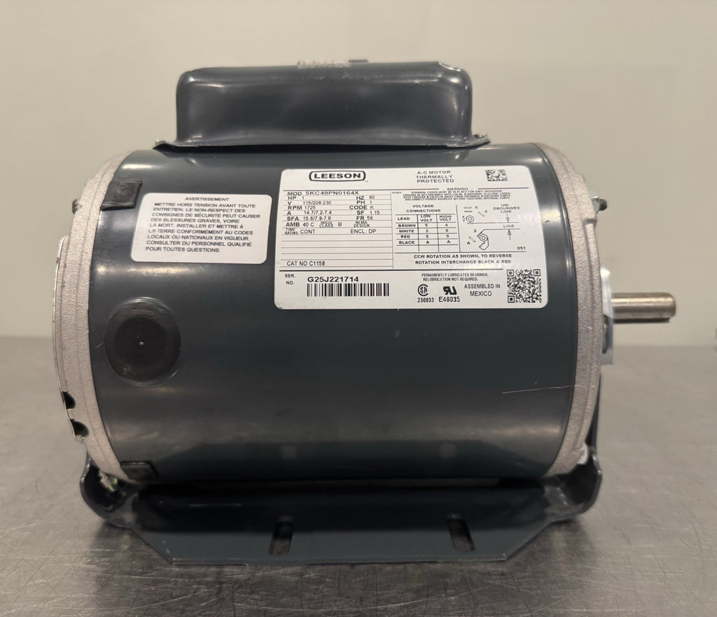 Leeson C1158 Motor 1HP 115/208-230V 1725 RPM 5KC49PN0164X NEW! SHIPS FREE!