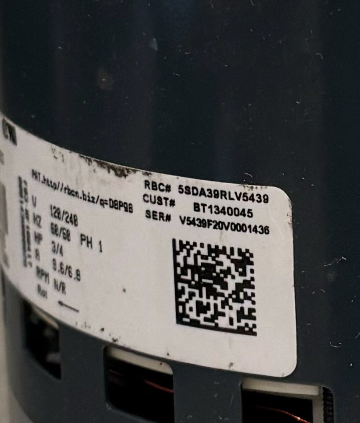 Genteq 5SDA39RLV5439 3/4HP 120/240V Blower Motor BT1340045 NEW! FREE SHIPPING!