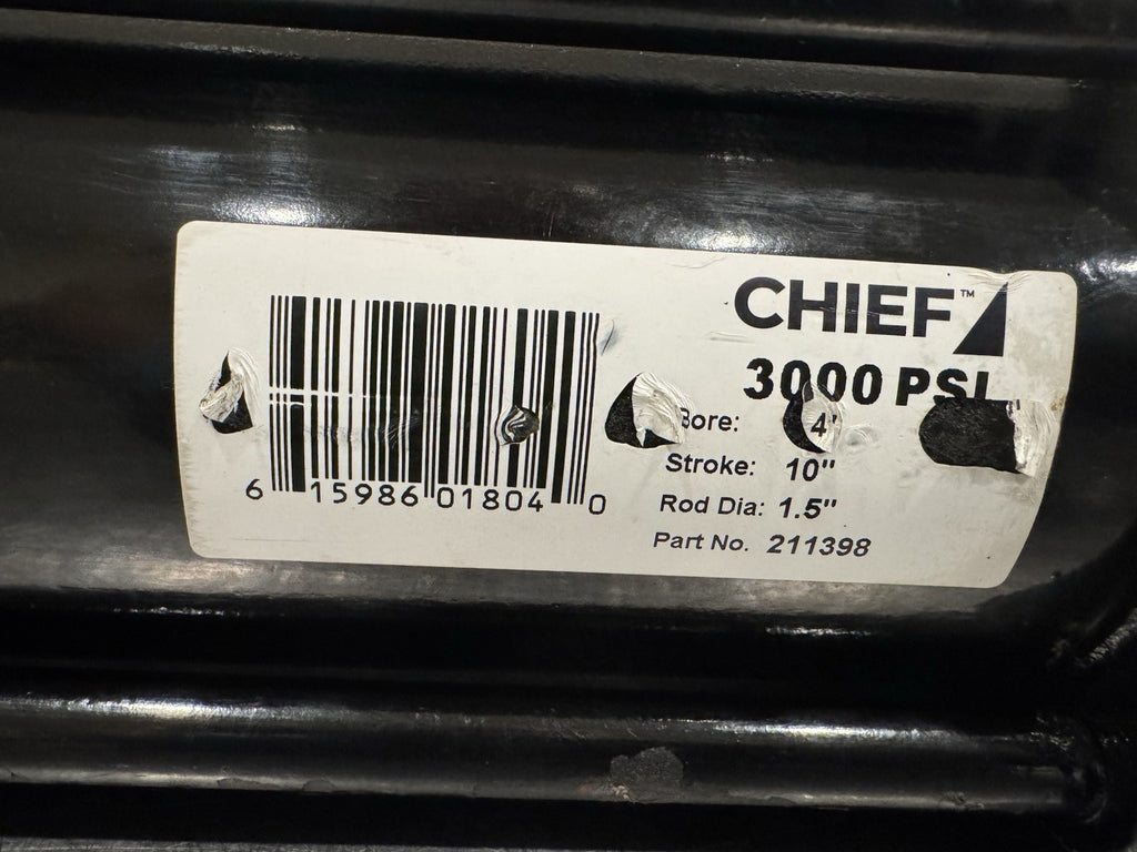 Chief 211398 Tie Rod Hydraulic Cylinder 4” Bore 10” Stroke 1.5” Rod NEW!