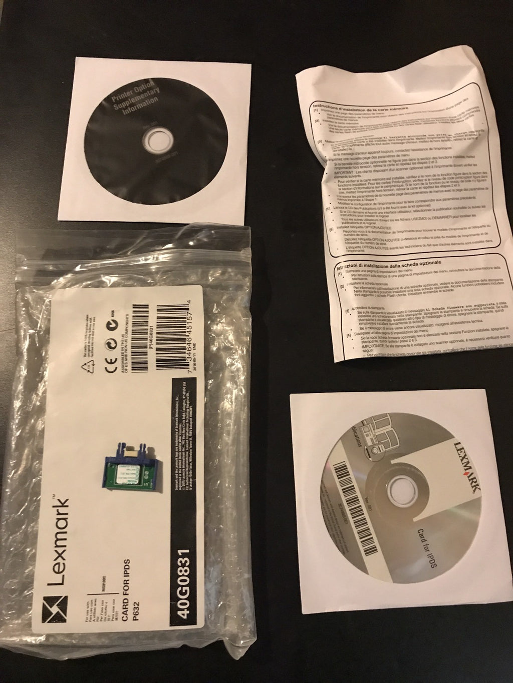 Lexmark 40G0831 P638 ROM Card For IPDS Lexmark MS810de & MS812de NEVER USED