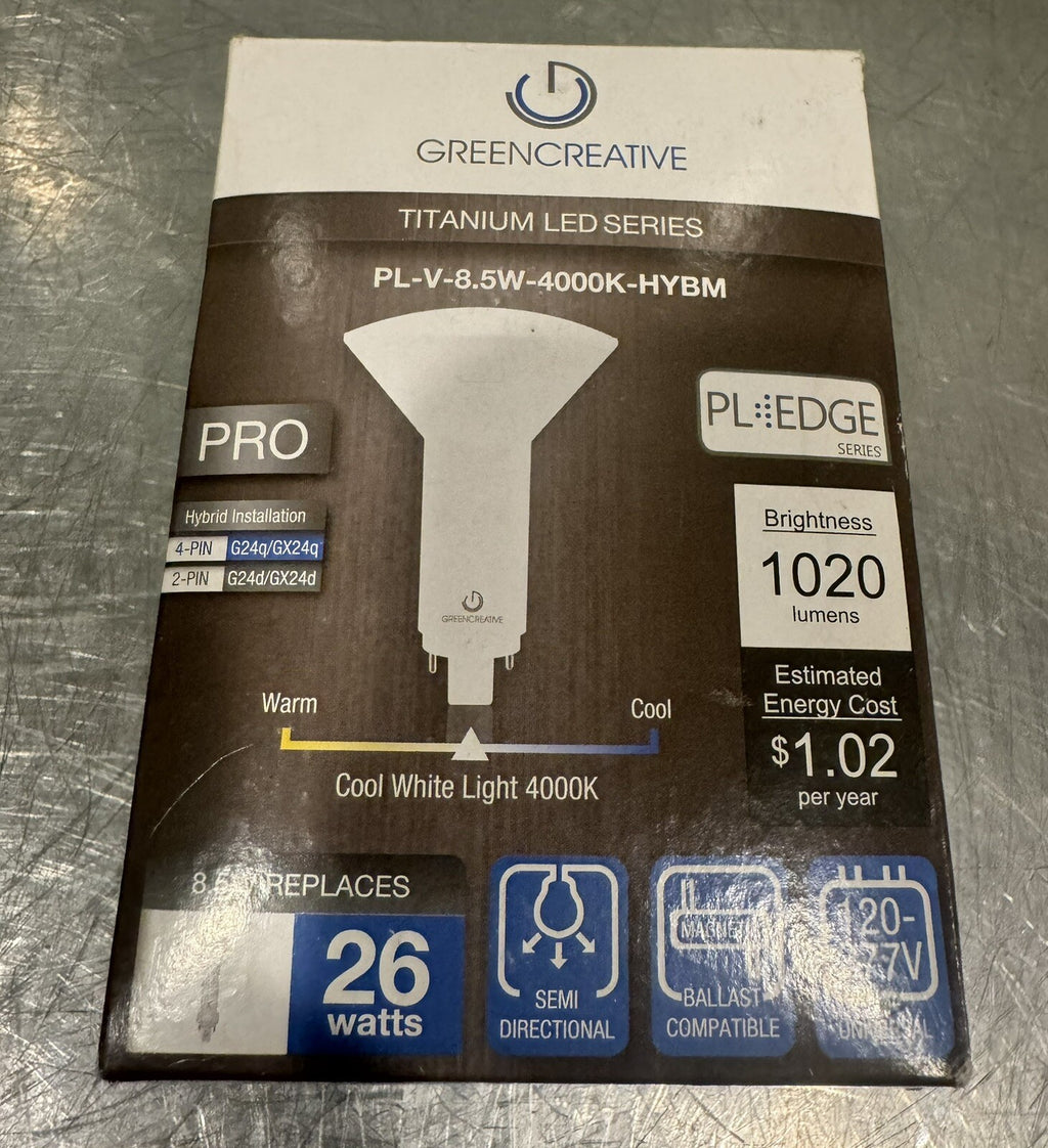Green Creative 98390 Titanium LED Series 8.5W 4000K Bulb PL-V-8.5W-4000K-HYBM