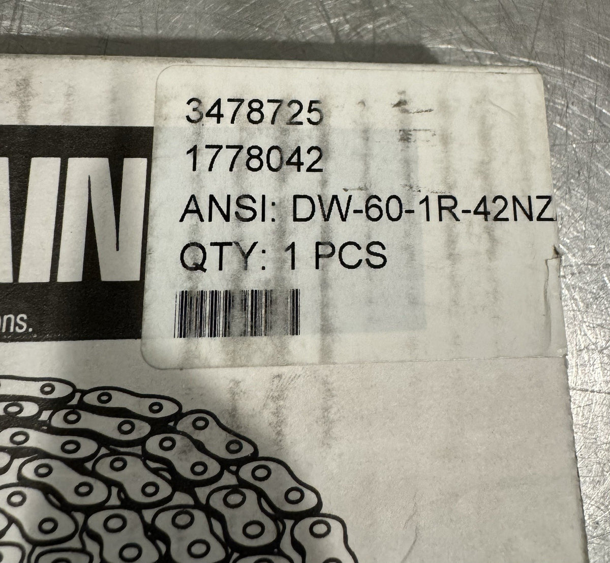 Vermeer 1778042 Roller Chain  DW-60-1R-42NZ 19.05mm x 12.58mm x 42 pitches NEW!