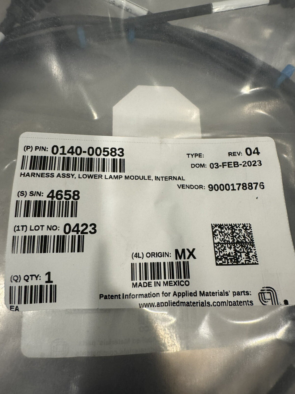Applied Materials 0140-00583 Lower Lamp Harness ASSY NEW! FREE SHIPPING!