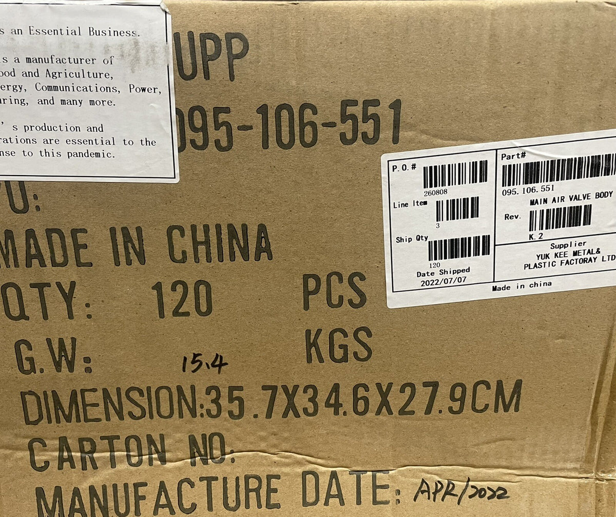 Warren Rupp 095-106-551 Sandpiper Main Air Valve Body S05/07/10 095.106.551 NEW!
