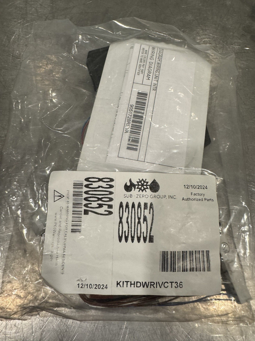 Sub Zero 830463 Service Kit KIT,RIV,ICBCT36,SVCE NEW! FREE SHIPPING!