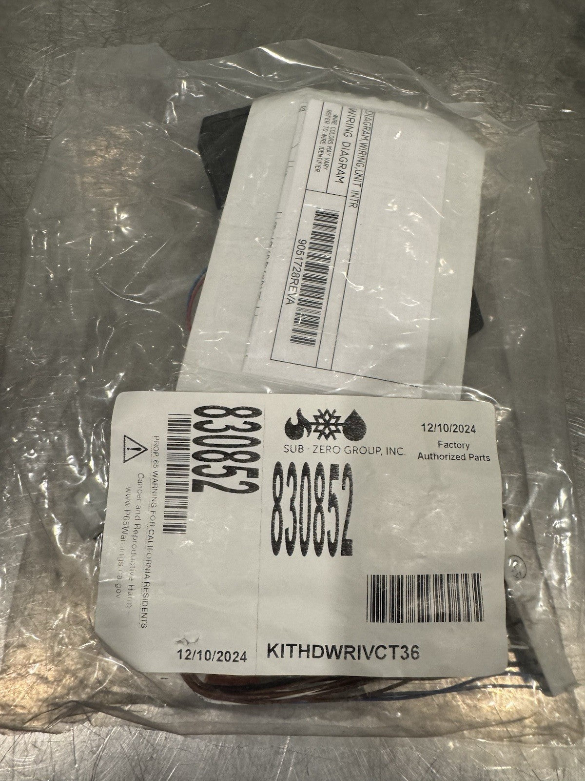 Sub Zero 830463 Service Kit KIT,RIV,ICBCT36,SVCE NEW! FREE SHIPPING!
