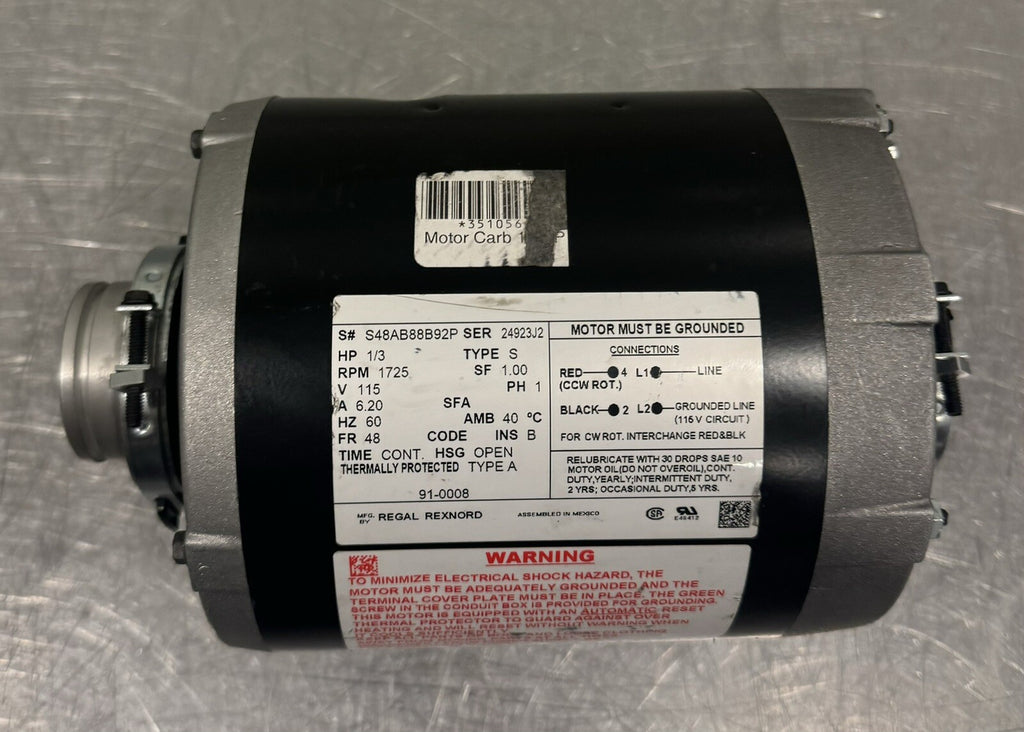 S48AB88B92P Regal Rexnord 1/3HP 1725 RPM Carbonator Pump NEW! FREE SHIPPING!
