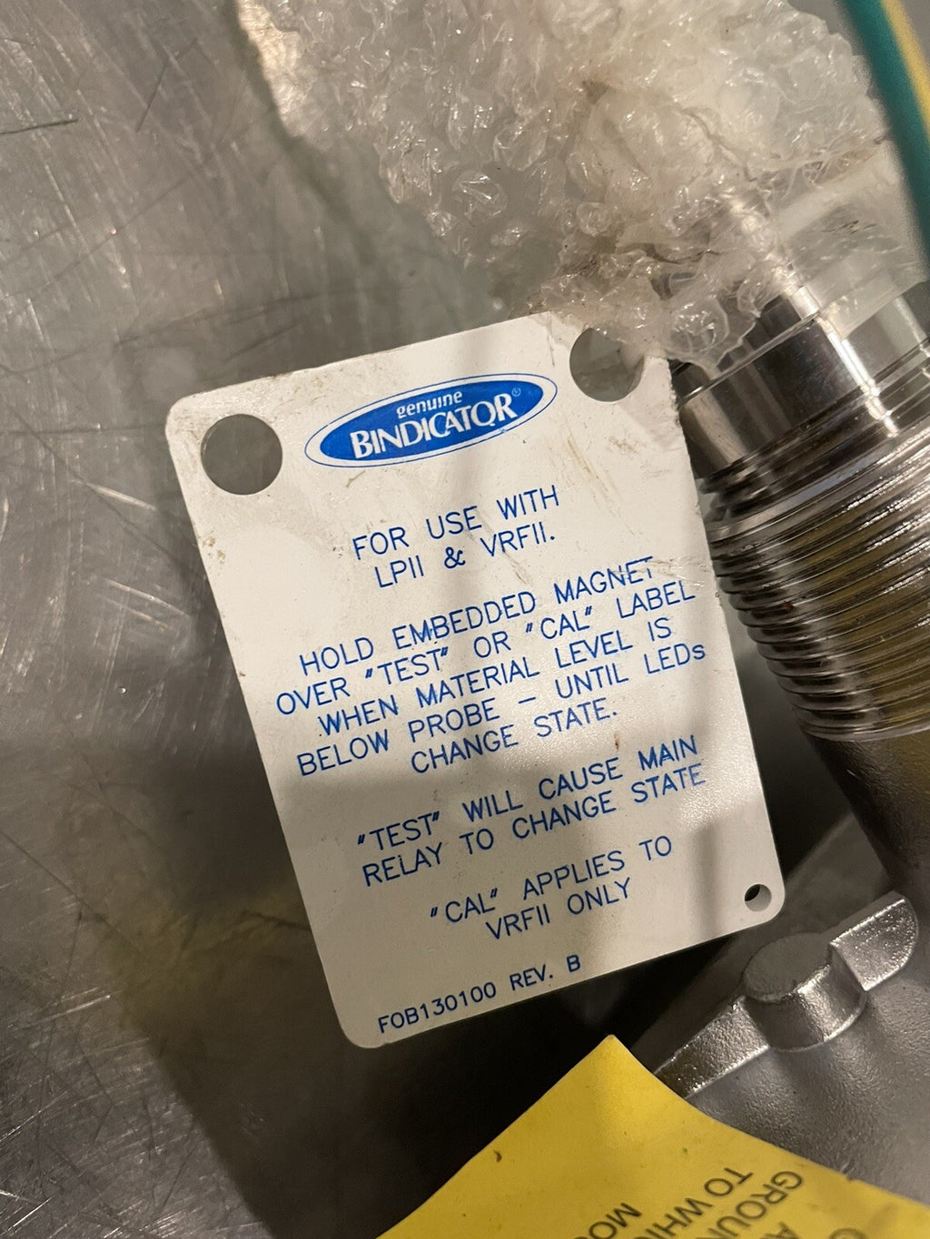 Bindicator VRFII-AG-ABX22B Level Sensor 120-240VAC 11W 50/60Hz VRFII-AG NEW!