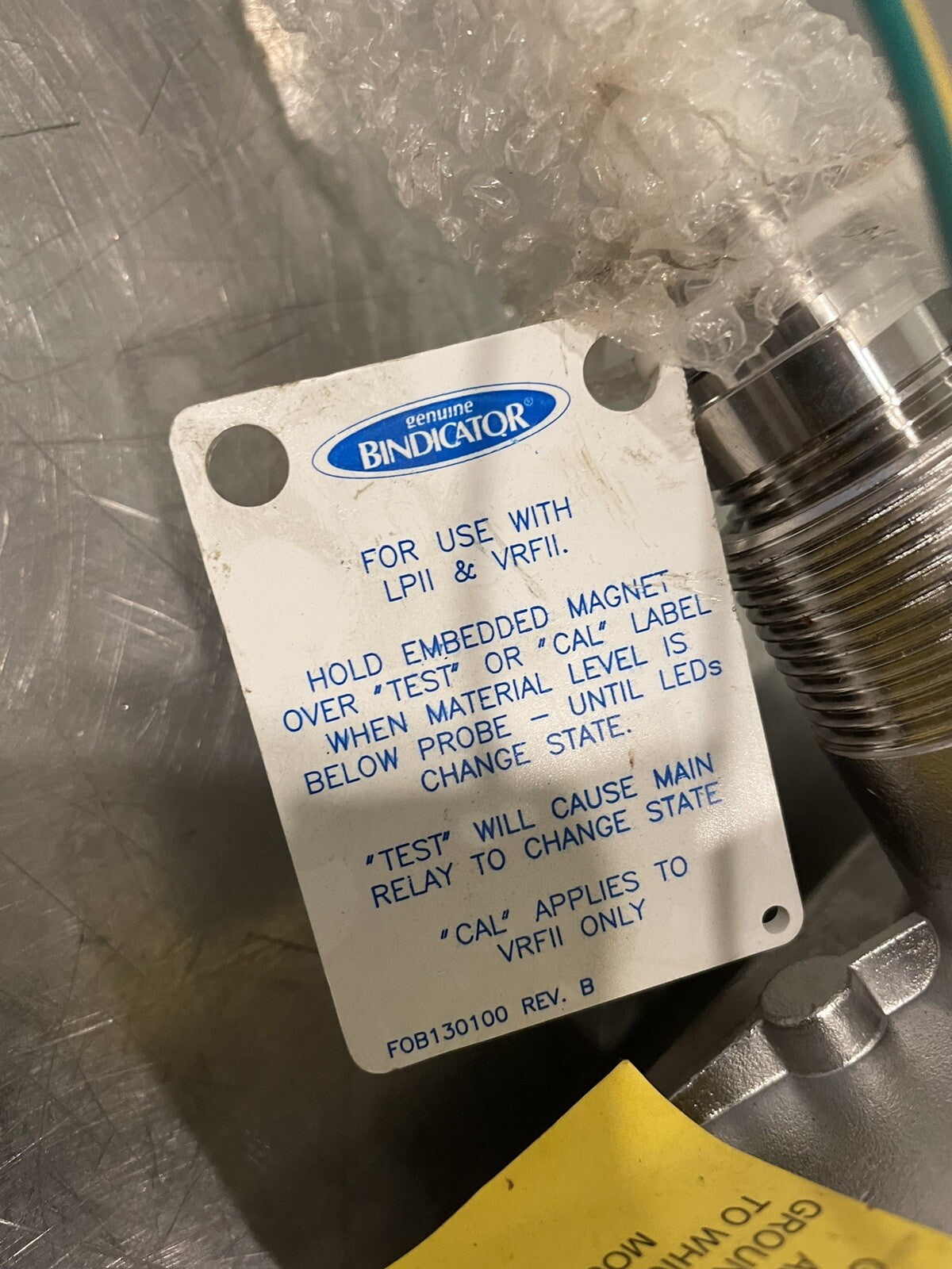 Bindicator VRFII-AG-ABX22B Level Sensor 120-240VAC 11W 50/60Hz VRFII-AG NEW!