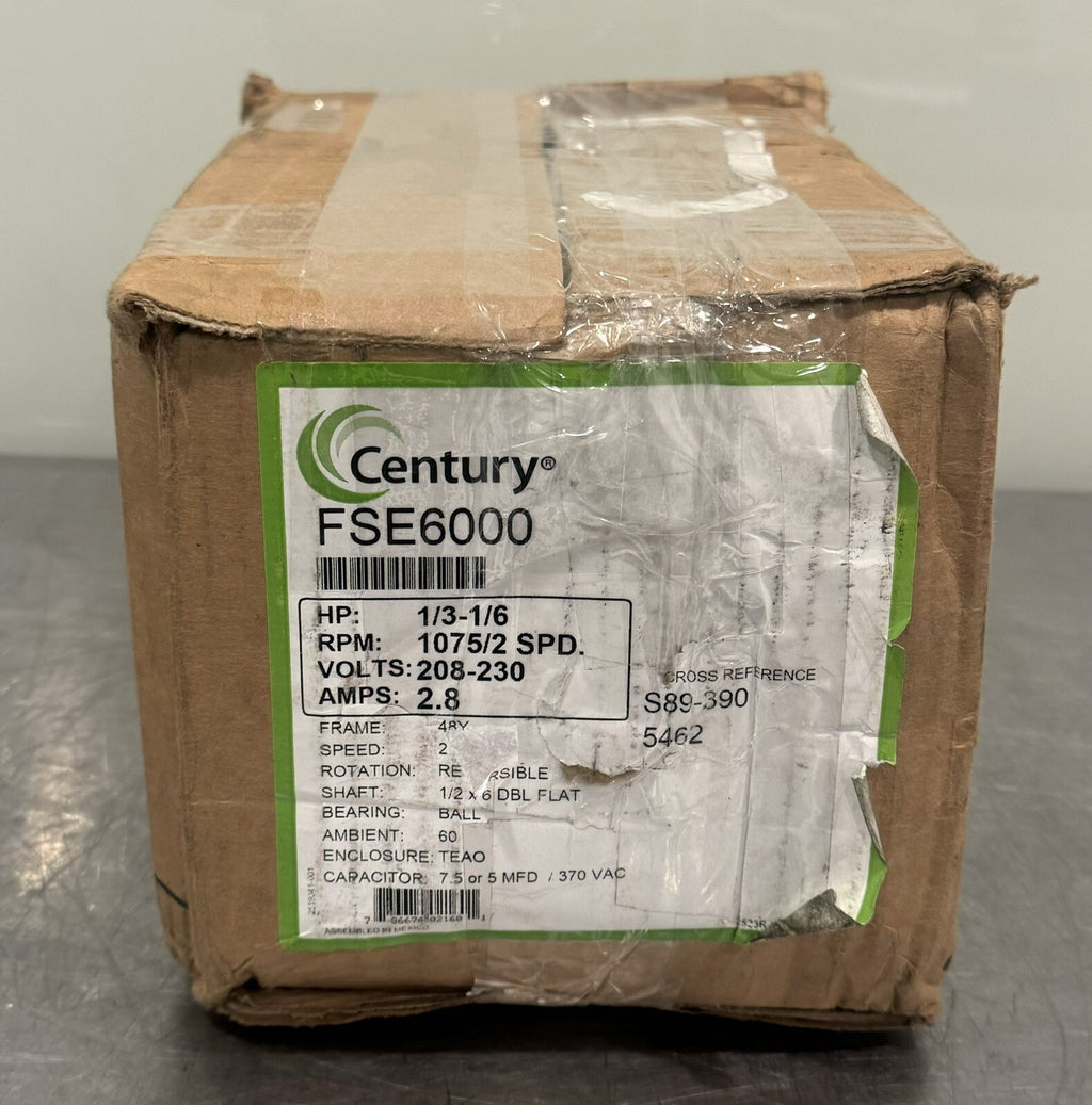 Century FSE6000 Condenser Fan Motor 1/3-1/6HP RPM 1075/2Speed NEW IN BOX!
