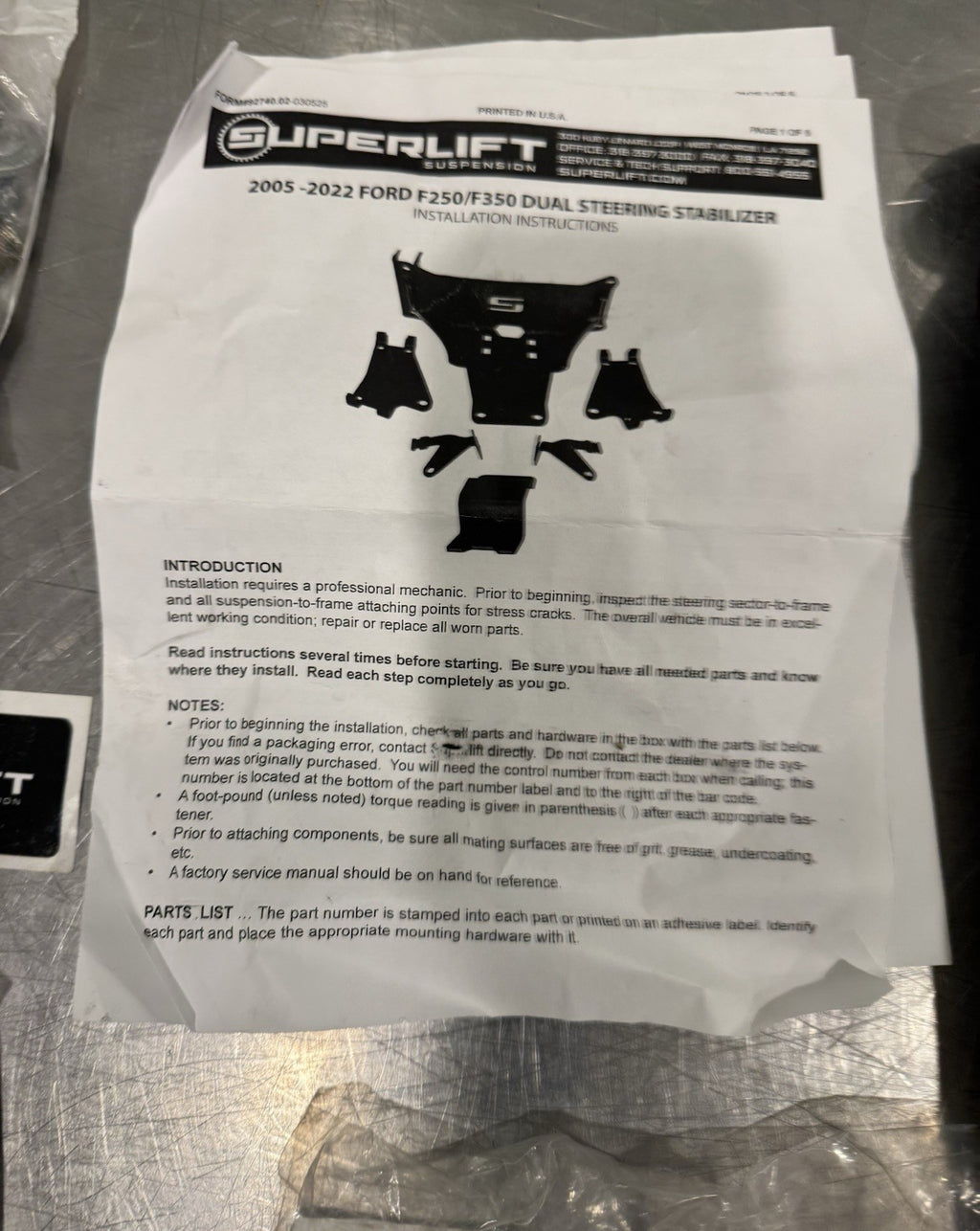 Superlift 92741 Dual Steering Stabilizer Kit Ford NEW! FREE SHIPPING!