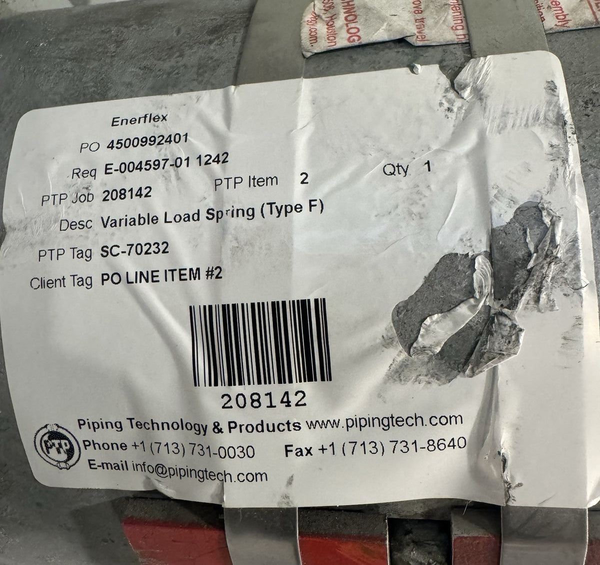 Enerflex 208142 Variable Load Spring Fig. PTP-1 NEW! FREE SHIPPING!