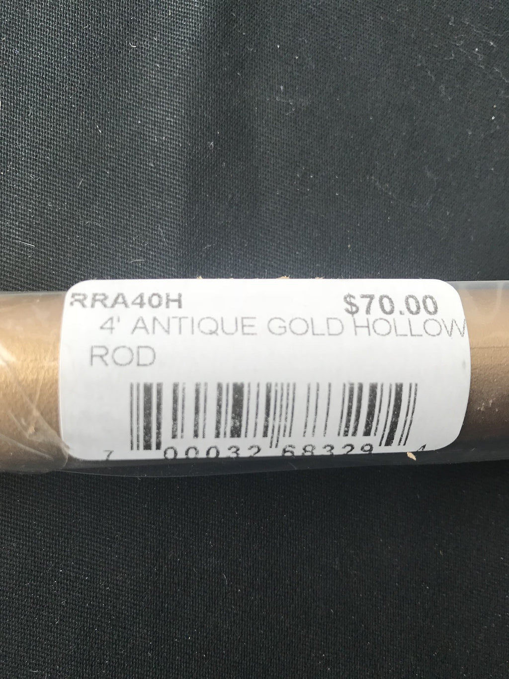 RRA40H 4'  Antique Gold Hollow Curtain Drape Rod Threaded NEW