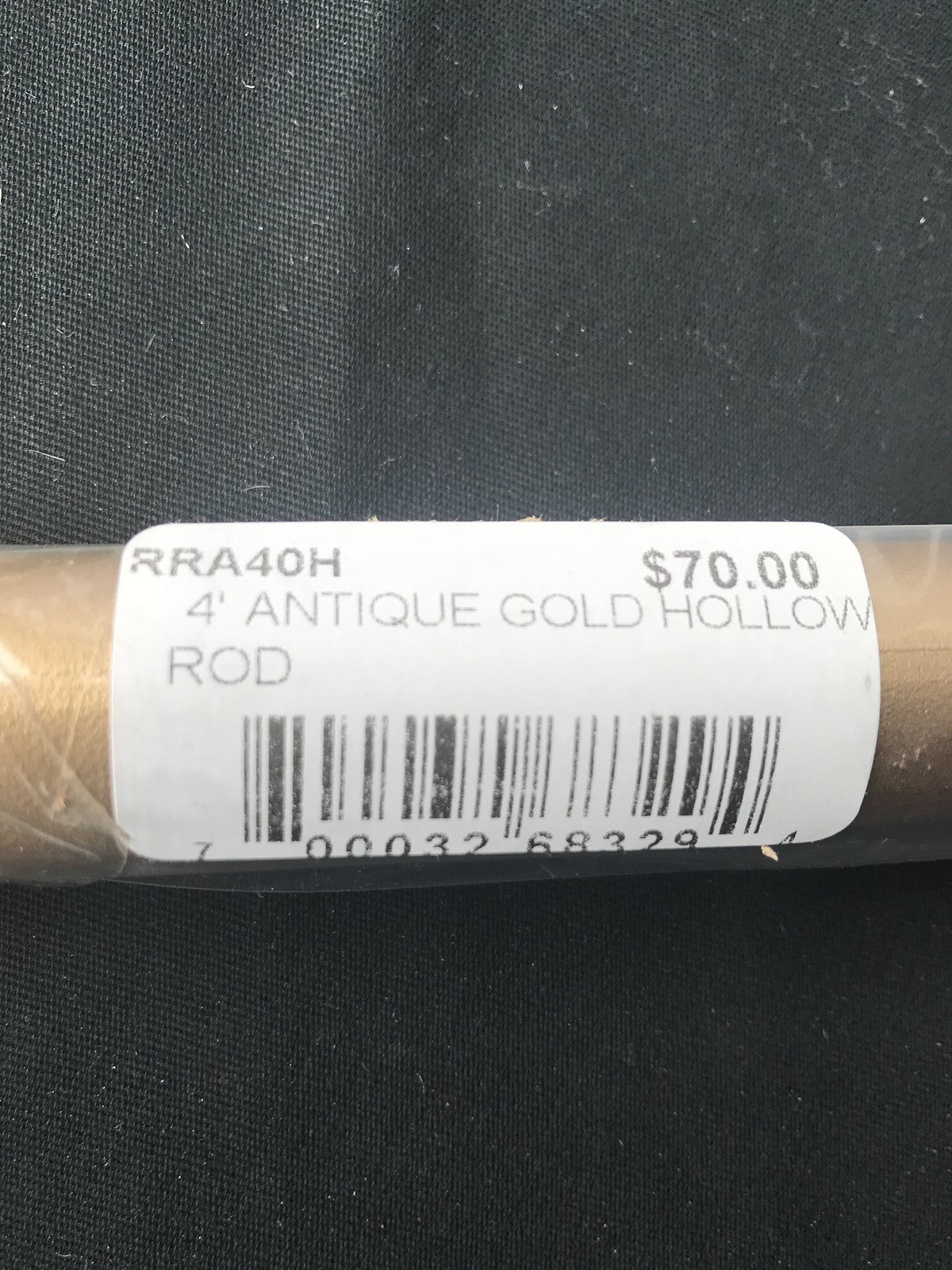 RRA40H 4'  Antique Gold Hollow Curtain Drape Rod Threaded NEW