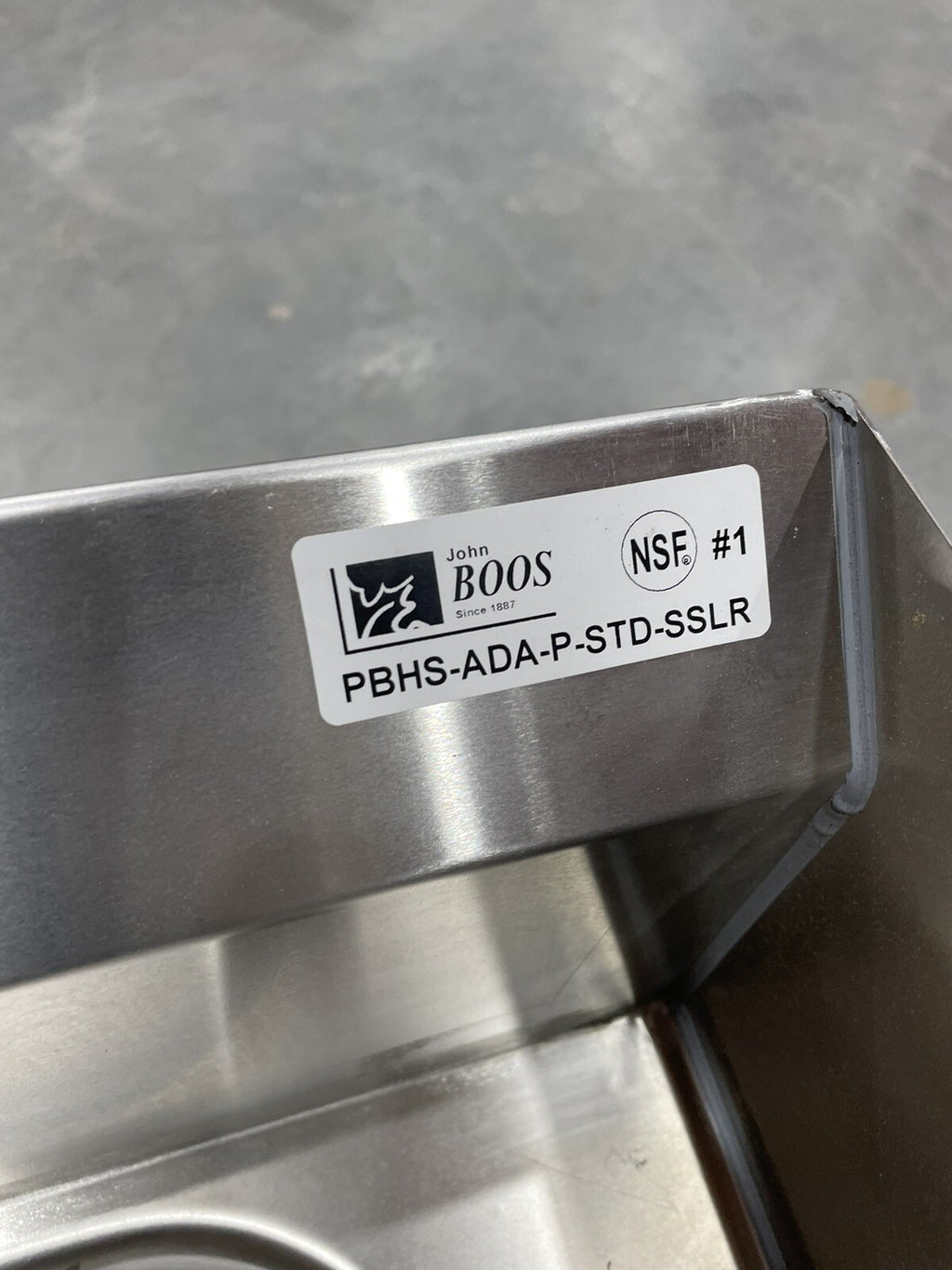 John Boos PBHS-ADA-P-STD-SSLR Pro Bowl Stainless Wall Mounted Sink NEW!