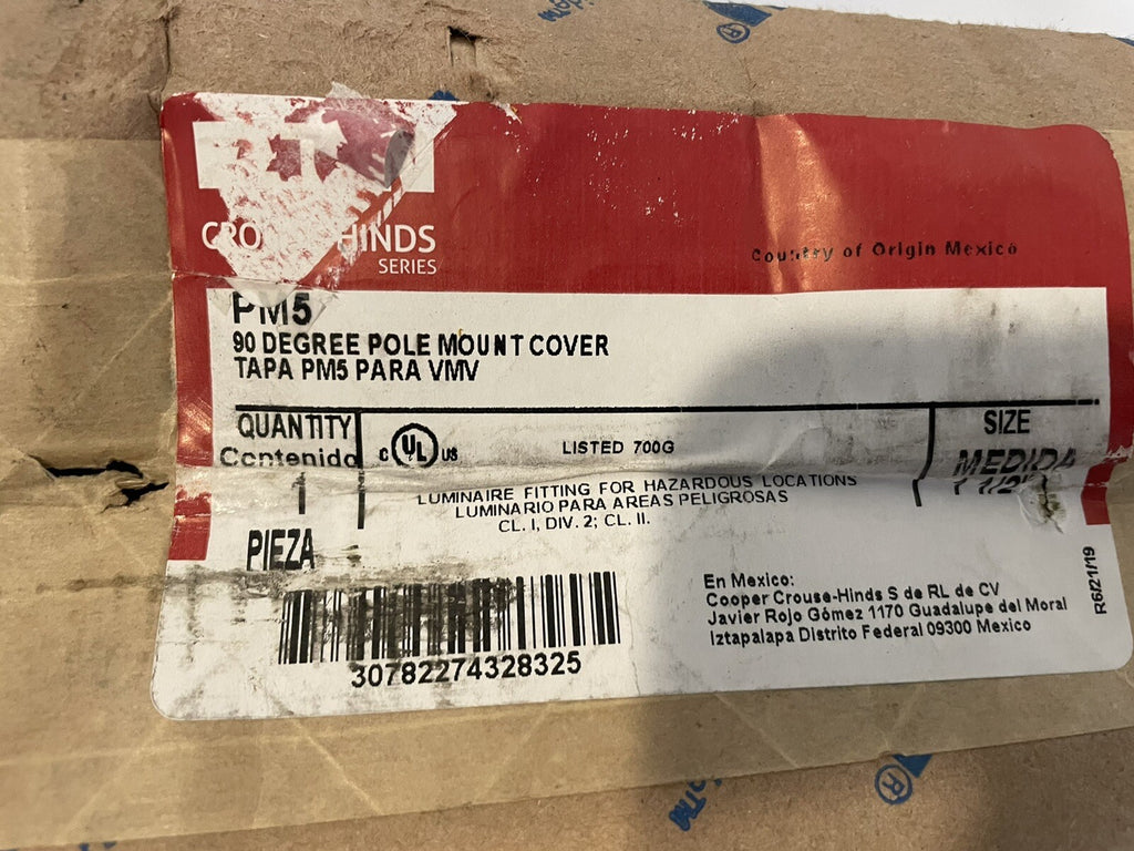 Eaton PM5 Crouse Hinds 90 Degree Pole Mount Cover NEW IN BOX! FREE SHIPPING!