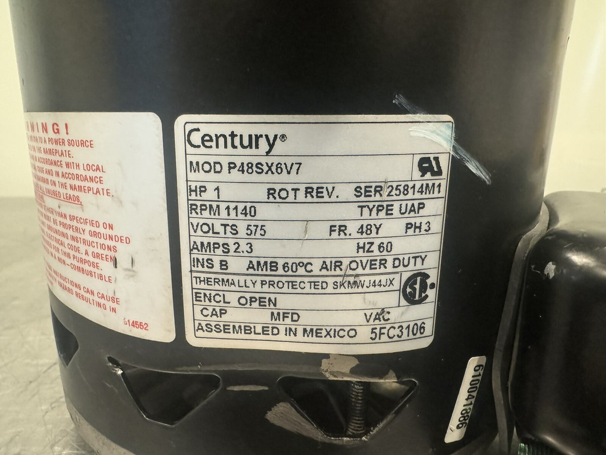 Century 5FC3106 Motor 1HP 1140 RPM 48Y Frame P48SX6V7 NEW! FREE SHIPPING!