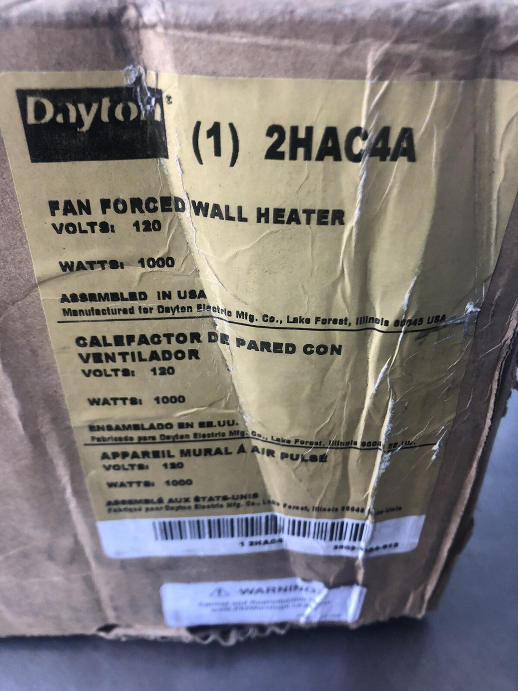 Dayton 2HAC4A 1000W 120V 8.4A Recessed Wall Heater 2HAC4 NEW IN BOX! SHIPS FREE!