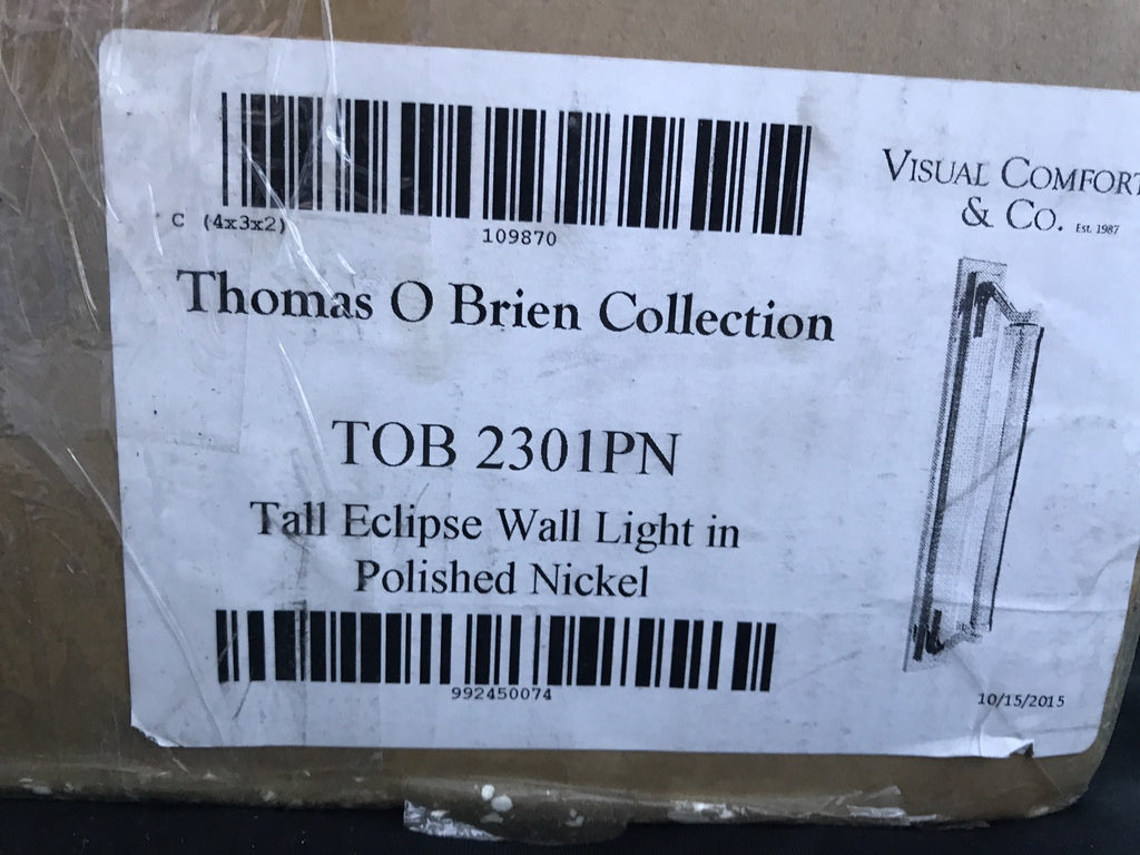 Visual comfort TOB2301PN Thomas O Brien Eclipse Tall Wall Light Polished Nickel