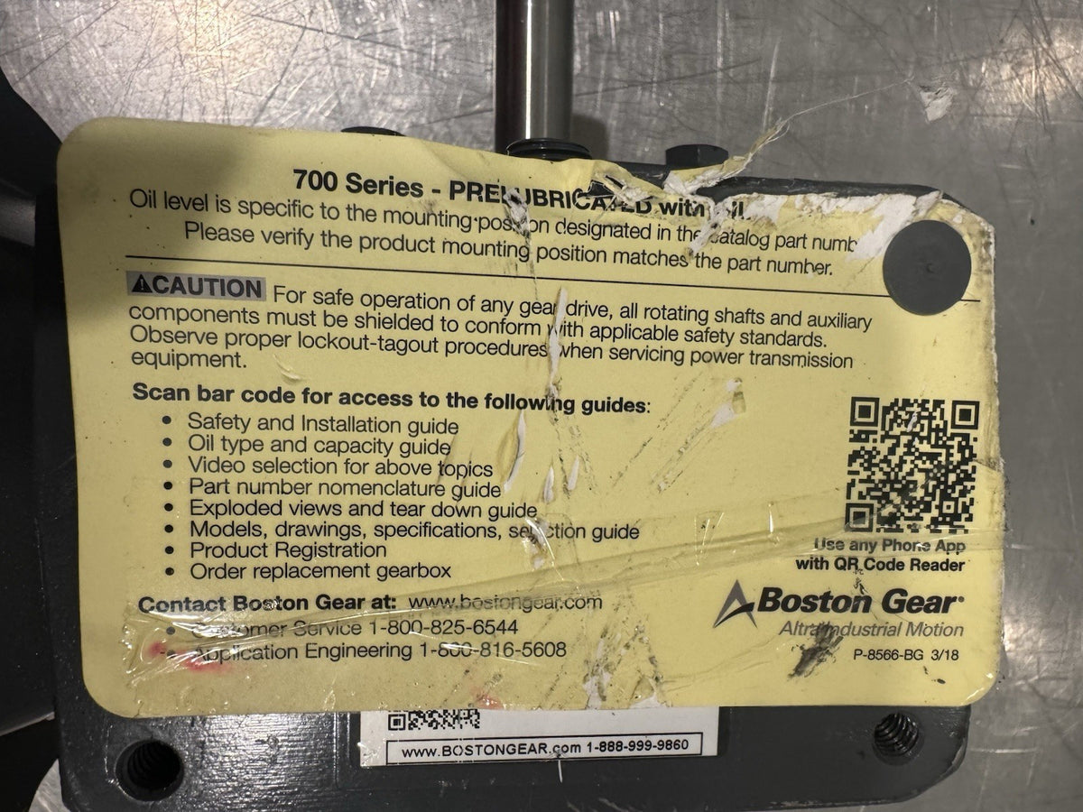 Boston Gear F715-20KT-B5-G2-T1 Gearbox 20:1 Ratio NEW! FREE SHIPPING!