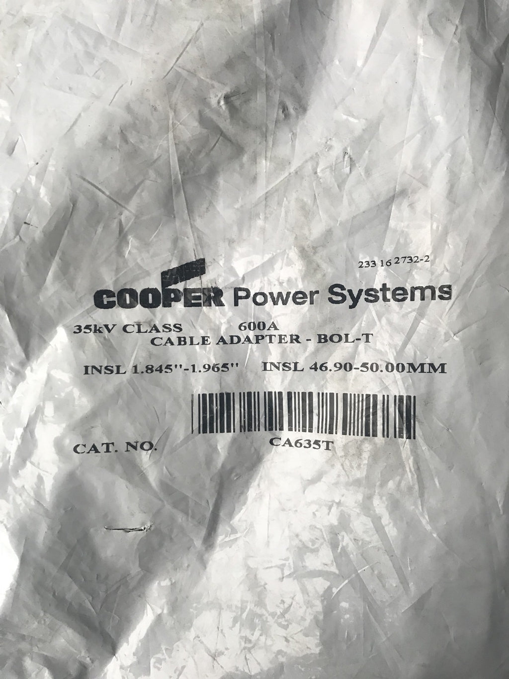 Cooper Crouse Hinds CA635T 600 Amp Loadbreak / Deadbreak Cable Adapter NEW