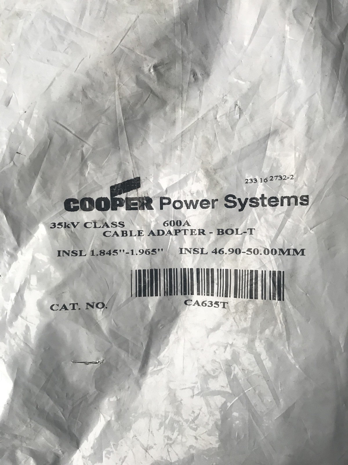 Cooper Crouse Hinds CA635T 600 Amp Loadbreak / Deadbreak Cable Adapter NEW