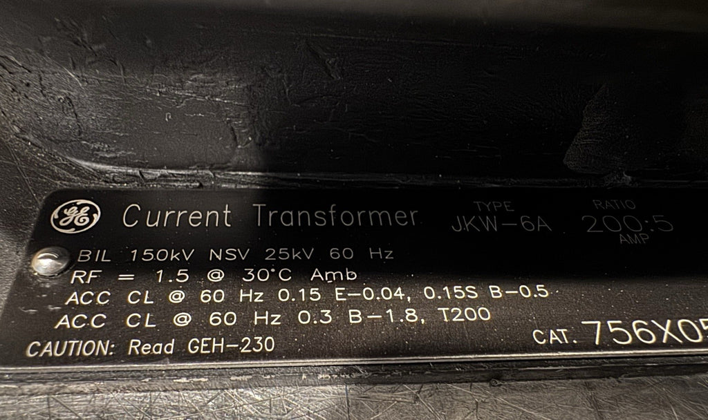 GE 756X051749 Current Transformer  200:5 JKW-6A NEW! FREE SHIPPING!