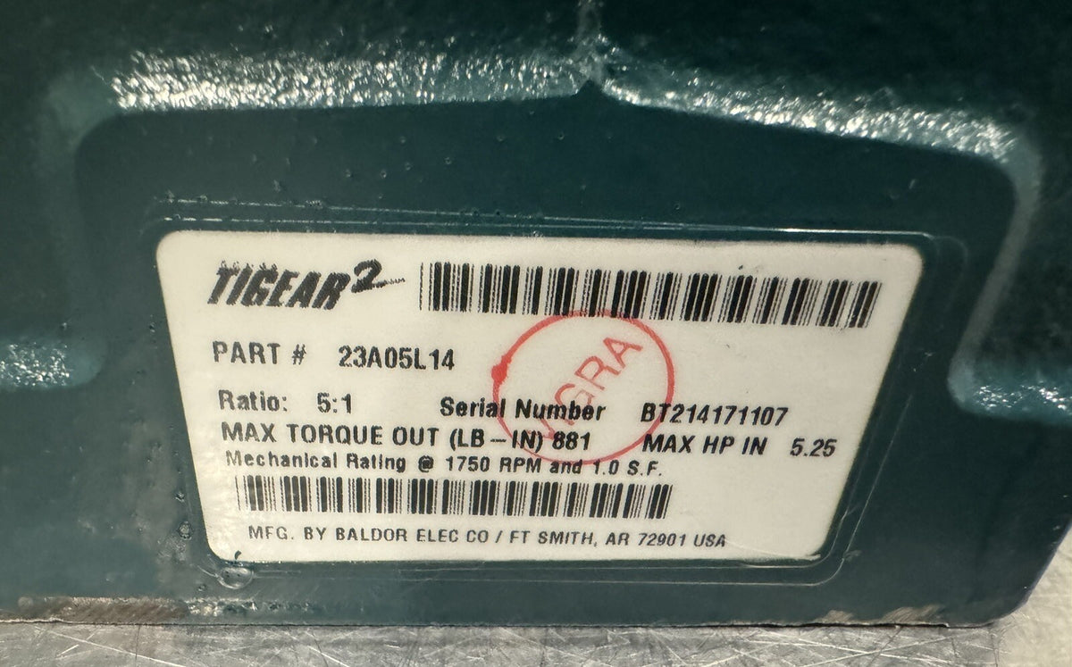Dodge 23A05L14 Tigear2 Worm Gear Reducer NEW! FREE SHIPPING!