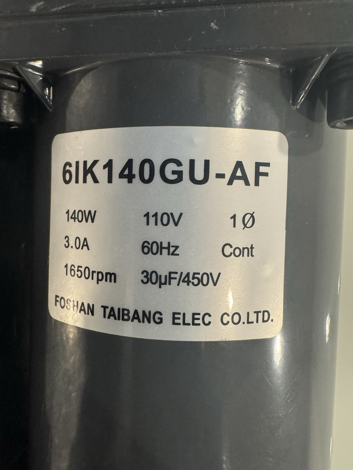 6IK140GU-AF Induction Gearmotor 110V 140W 1650 RPM 3.0A NEW! FREE SHIPPING!