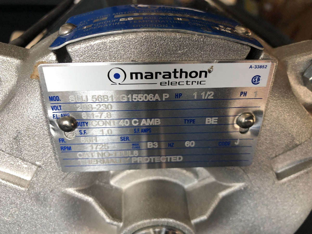Marathon 056B17G15506 Hazardous Location Motor 1 1/2HP Single Phase NEW