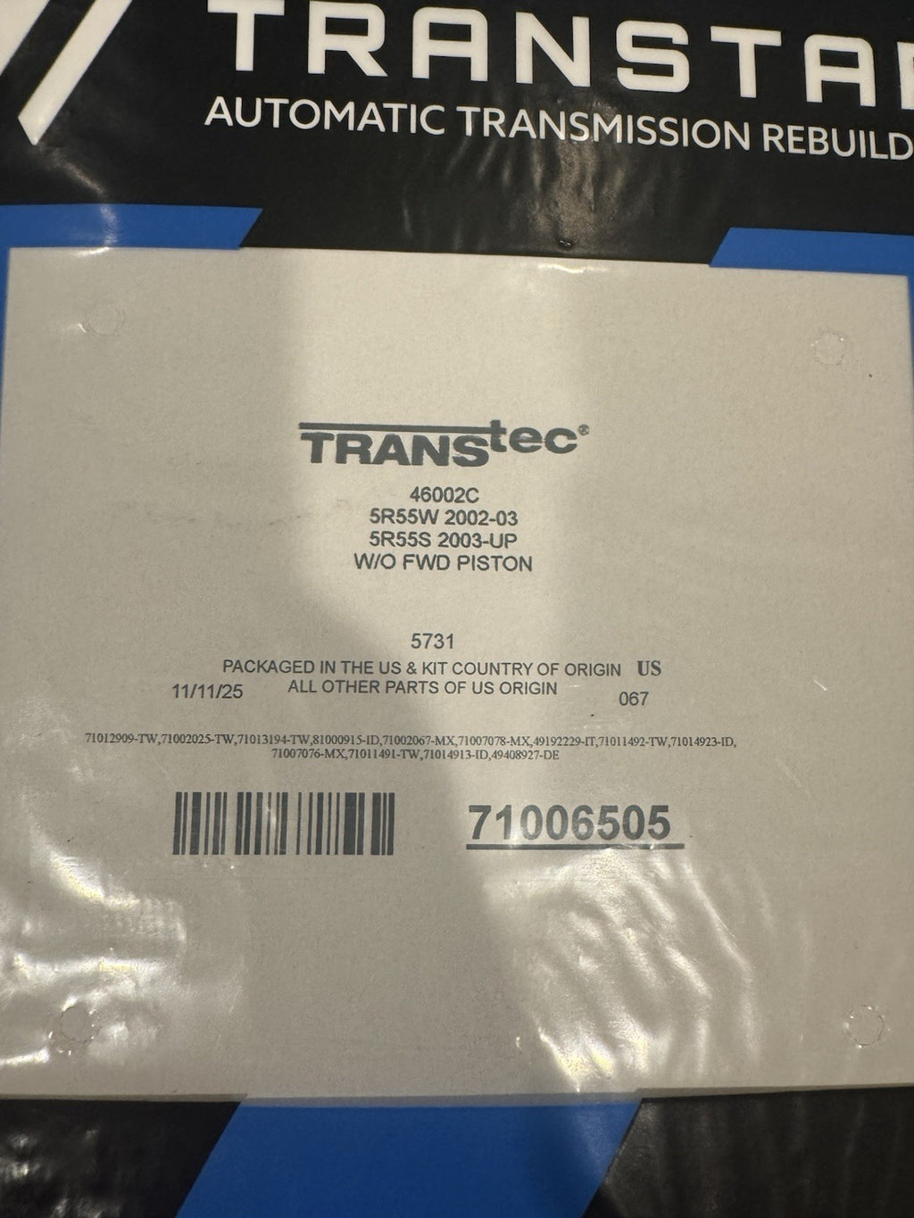 Transtar 46004AX Transmission Master Rebuild Kit NEW IN BOX! FREE SHIPPING!