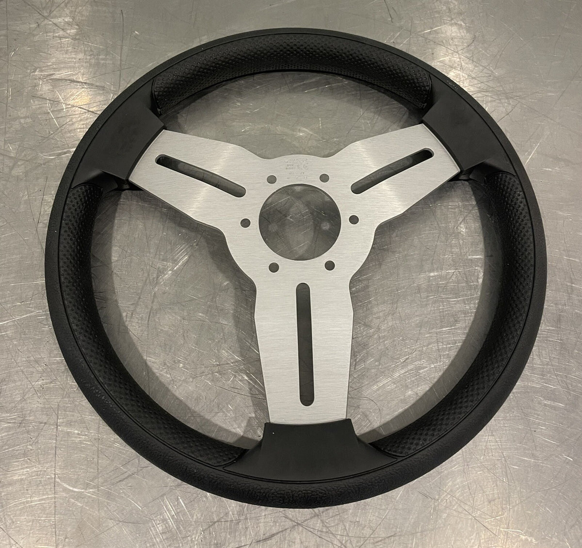 Gussi Marine Steering Wheel Black Grip Stainless Boat 13” NEW! FREE SHIPPING!