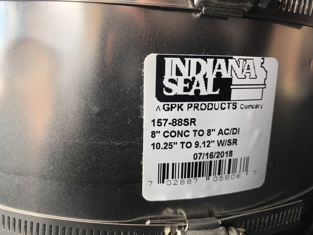 Indiana Seal 157-88SR Pipe Coupler Seal 8” X 8” AC/DI NEW