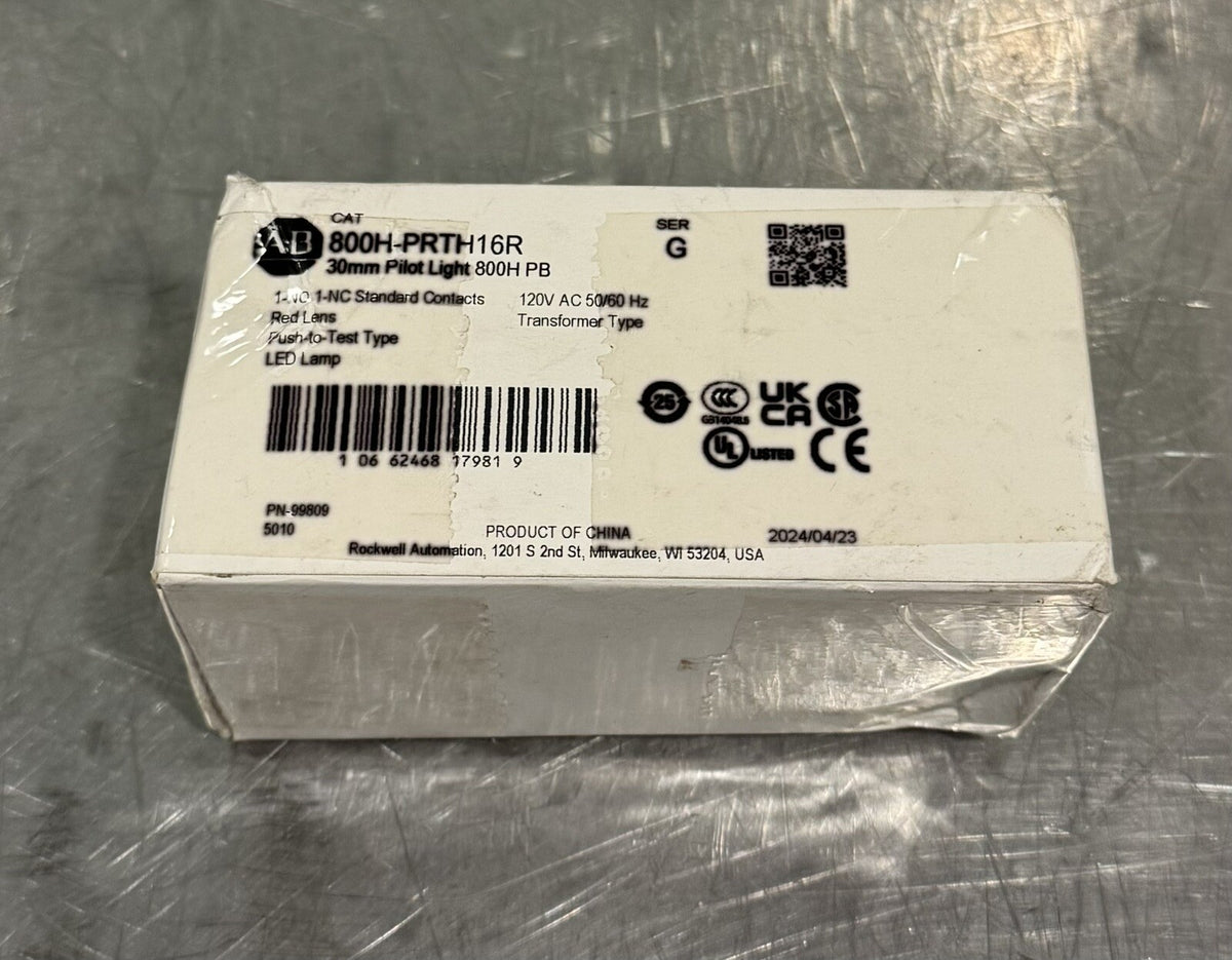 Allen Bradley 800H-PRTH16R Pilot Light 30mm Red Lens Push To Test NEW SHIPS FREE