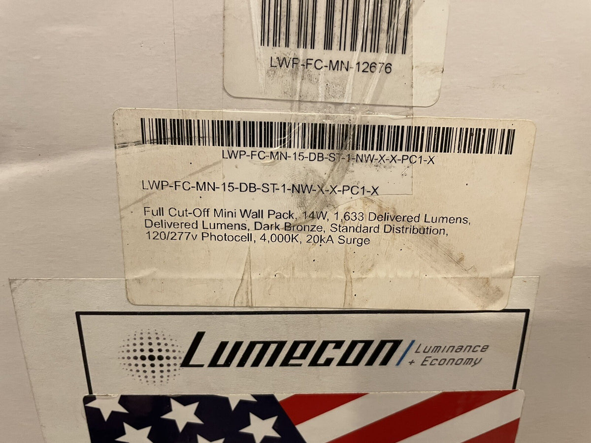 Lumecon Full Cut Off Mini Wallpack 14w 1633 Lumens 4000K Dark Bronze 120/277v