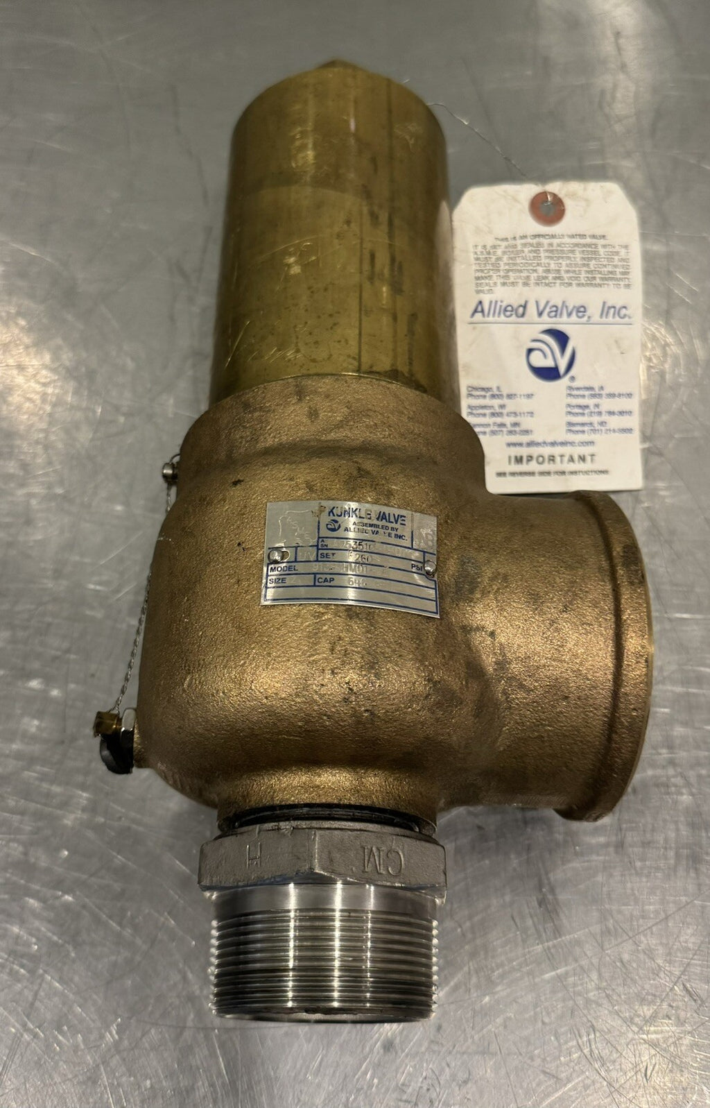 Kunkle Valve 913BJHM01-JE Size 2 CAP 646 GPM UNTESTED MAY WORK! SHIPS FREE!