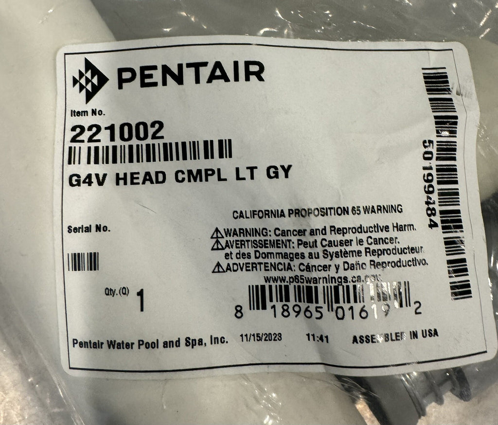 Pentair 221002 G4V Complete Head Kit Gray NEW! FREE SHIPPING!