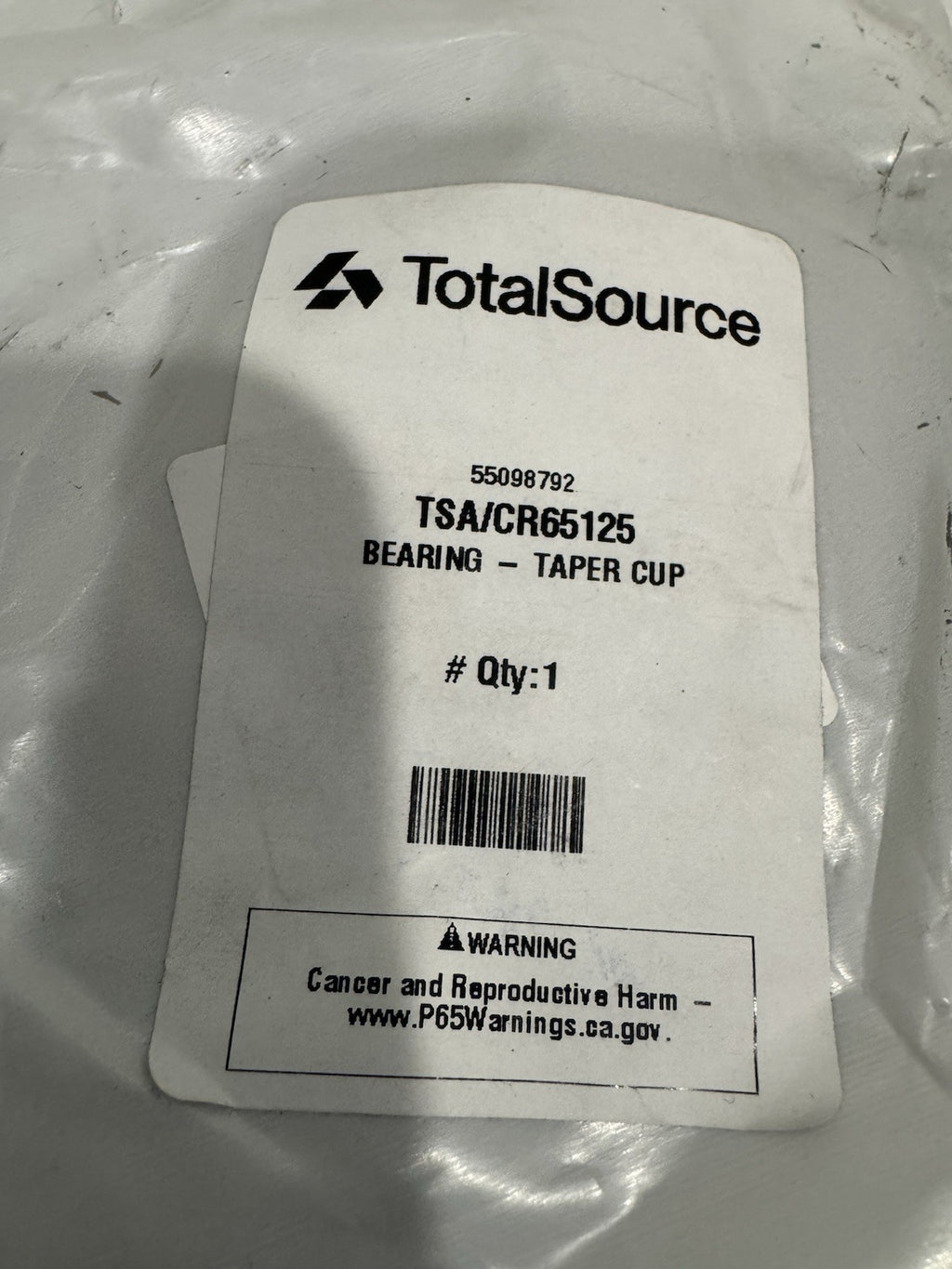 Total Source CR65125 Taper Bearing Cup Crown 065125 Forklift 65125 NEW!