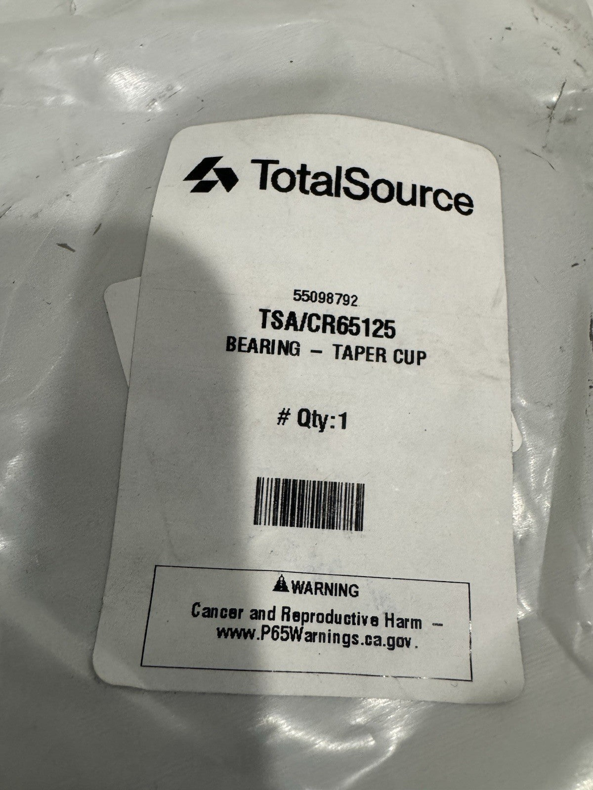 Total Source CR65125 Taper Bearing Cup Crown 065125 Forklift 65125 NEW!